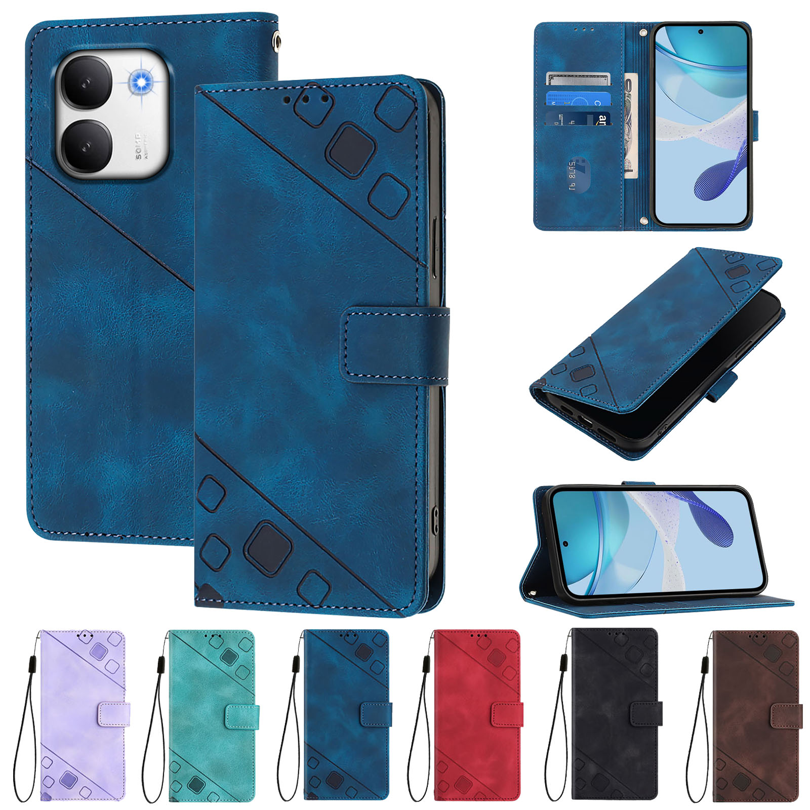 Vivo V40 - Luxury Leather Wallet Phone Case for