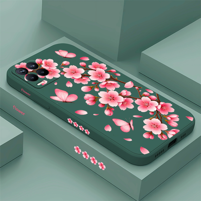 Realme Note 50 - Pink Flower Print Phone Case For