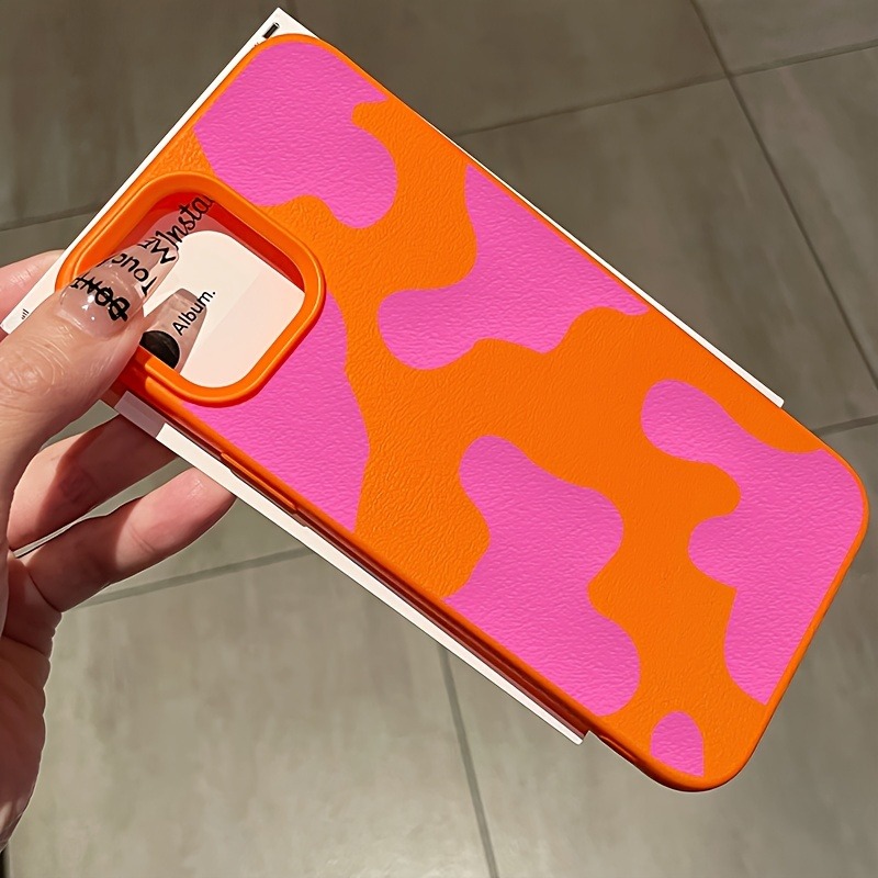 Apple Iphone 15 Pro Max - Rose Red Cow Lichee Pattern Phone