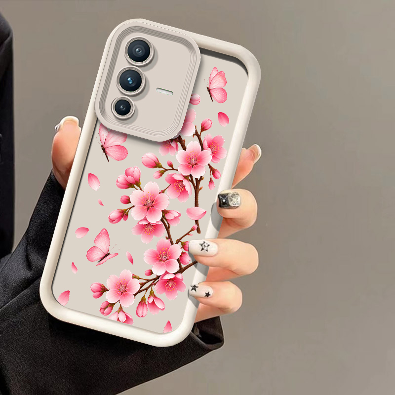 Vivo V40 - Pink Cherry Blossom Print Phone Case