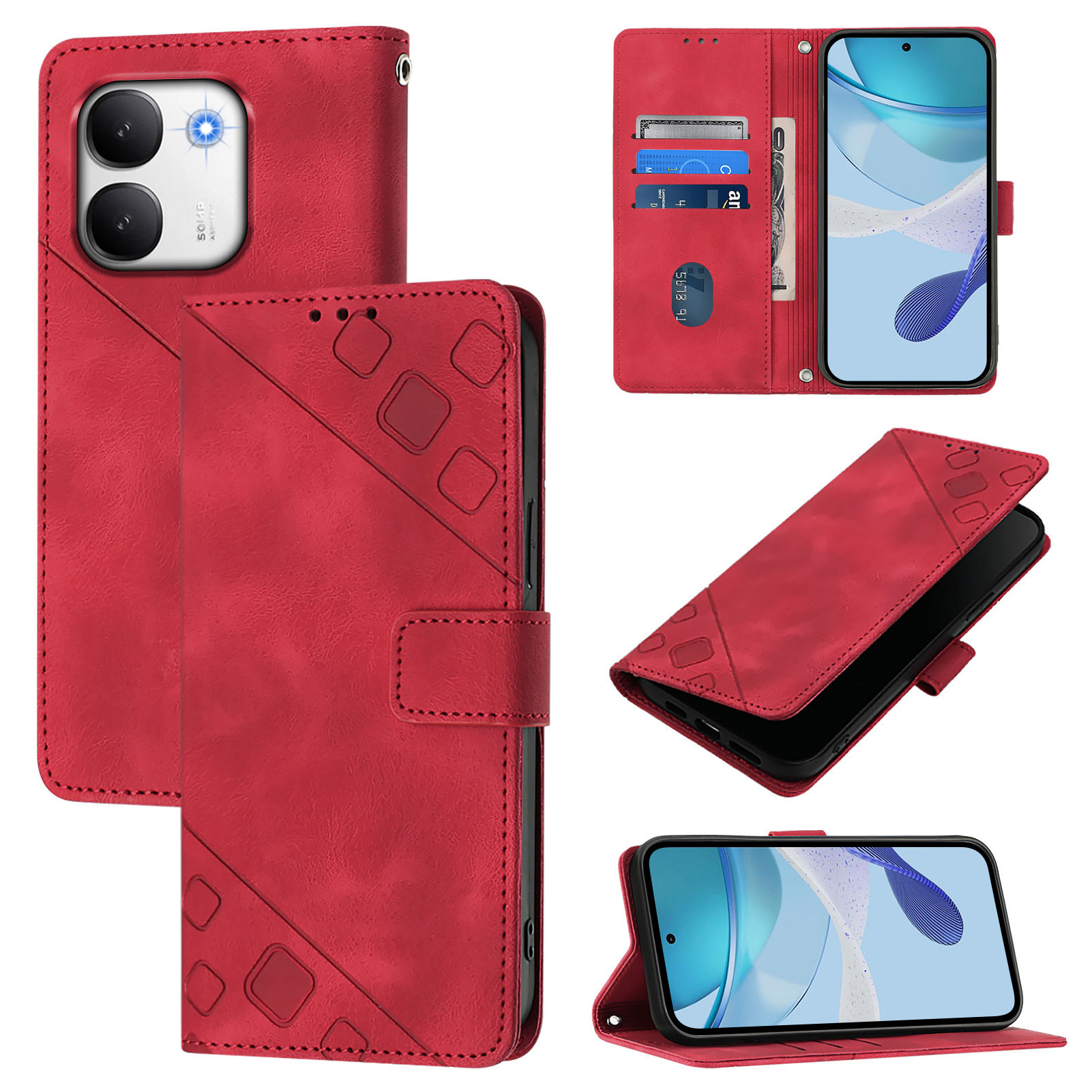 Luxury Leather Wallet Phone Ca - Vivo V40 ulasan dan harga