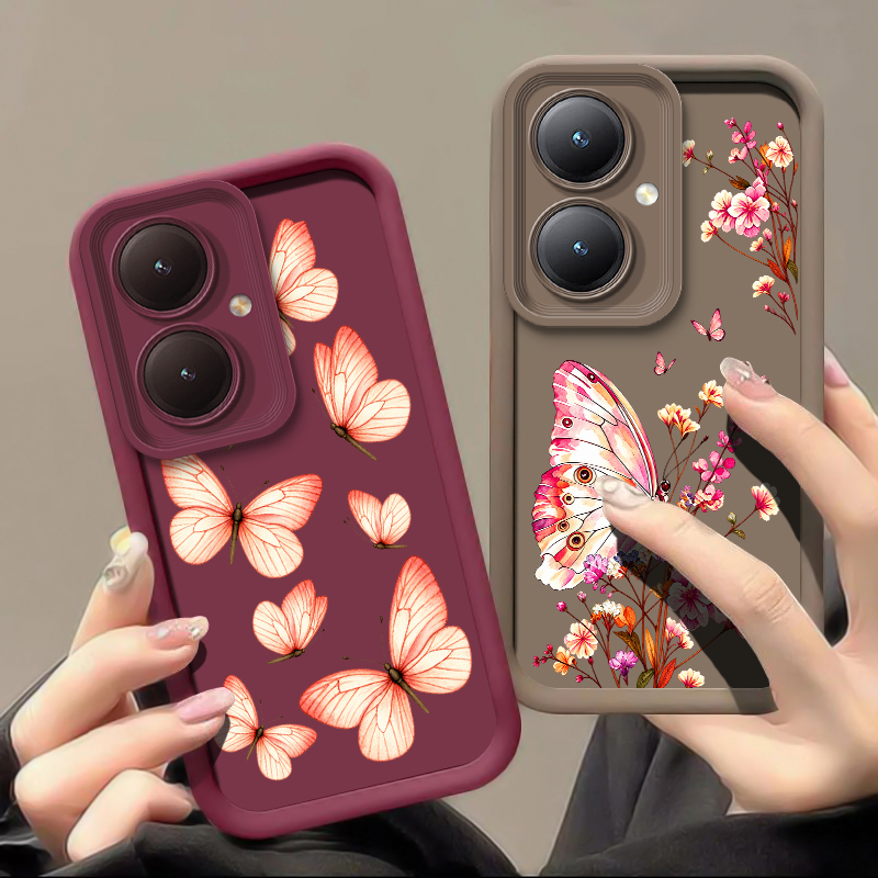 Pink Floral Butterfly Pattern  - Vivo Y28 ulasan dan harga