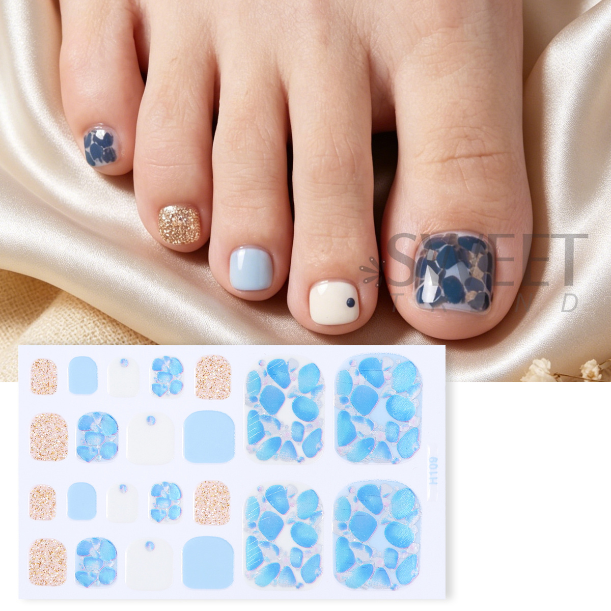 5pcs Elegant Rhinestone Design - Full Cover Adhesive ulasan dan harga