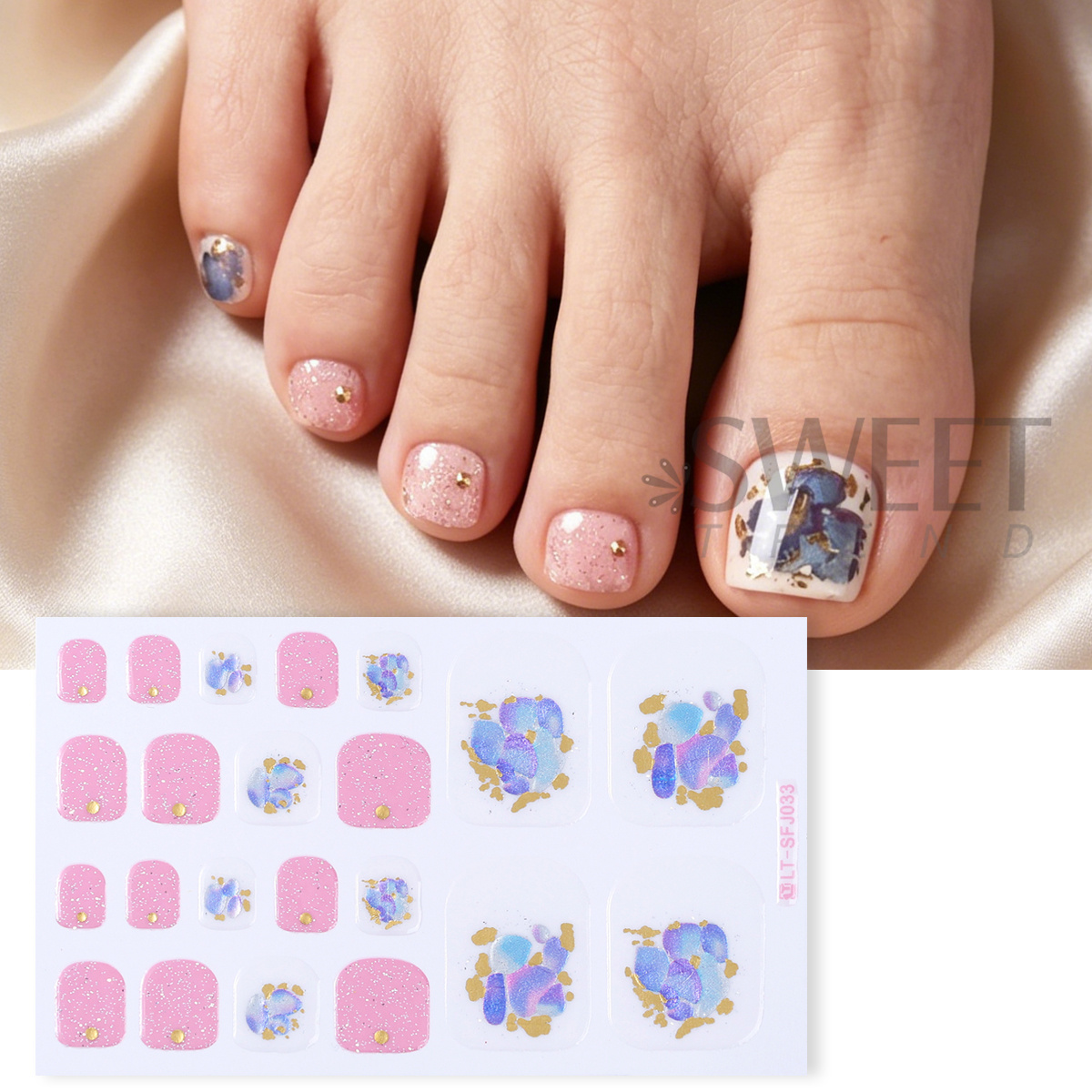 5pcs Elegant Rhinestone Design - Full Cover Adhesive ulasan dan harga