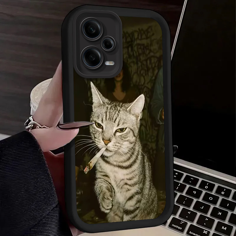 Trendy Cat Smoking Phone Case  - Xiaomi Redmi Note 14 ulasan dan harga