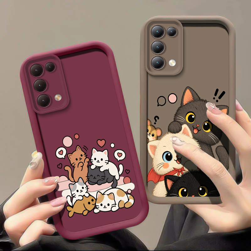 Stacking Cat Phone Case For OP - Realme Note 50 ulasan dan harga
